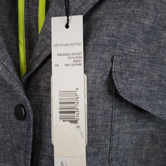 TAHARI Woman Raleigh Jacket Blue and Gray Blazer Size 14  NWT - Picture 7 of 14